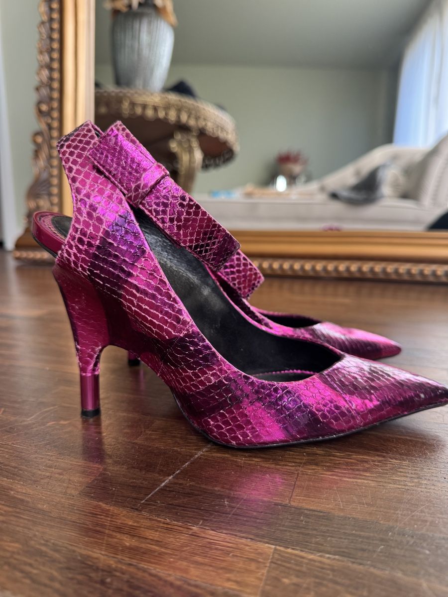 Tom Ford Scarpe da donna: auth TOM FORD metallic pink  PYTHON WEDGE Ankle Strap Pumps – Usato da Baar venduto da TheArchive 2