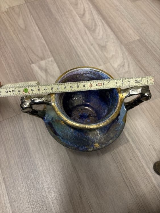Vaso decorativo retrò in terracotta fatto a mano bianco e marrone Velia