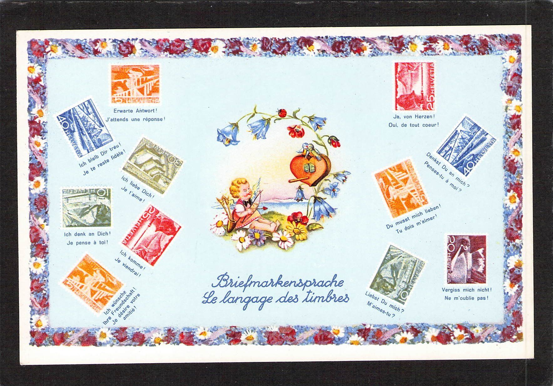 Cartoline postali: AK Briefmarkensprache – Usato da Reichenburg venduto da Pipo-67