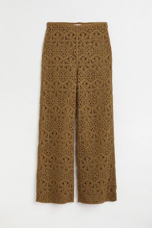 H&M 🤎  boho crochet häckel hose  olive  Grösse M
