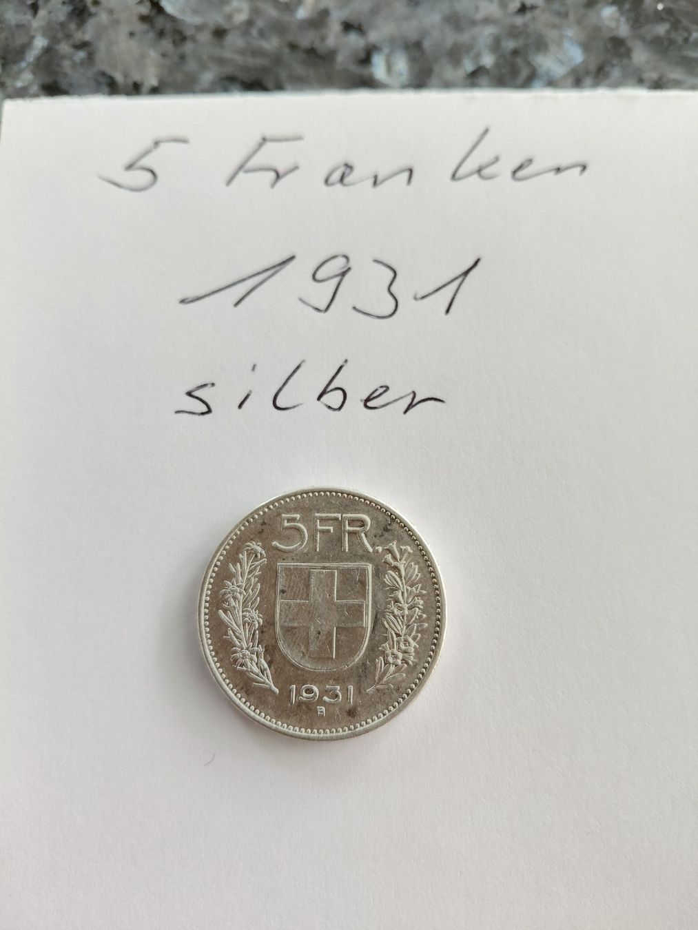 Alle Münzen: 5 Franken 1931 – Gebraucht aus Bonaduz von topolino052
