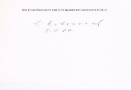 Leon Schlumpf 1925-2012 Autogramm Karte 11.5x18cm Bundesrat