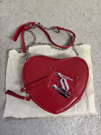 Trendige Herz Tasche rot mit Kette