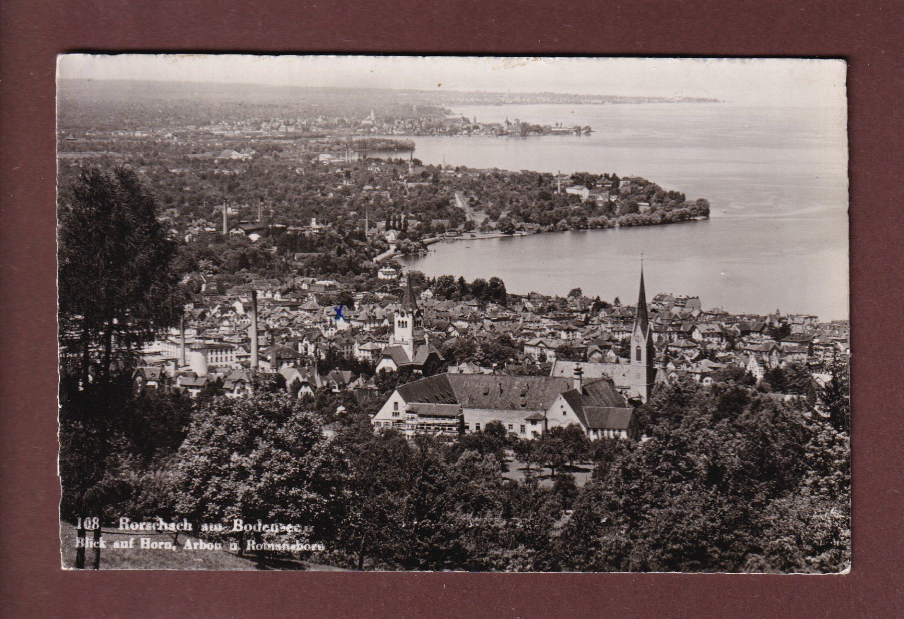Cartoline postali: RORSCHACH - Blick auf Horn - 1955 – Usato da Pully venduto da nicecards