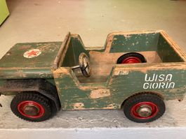 Wisa-Gloria Jeep mit Anhänger und vielen Teilen! Sehr rar!