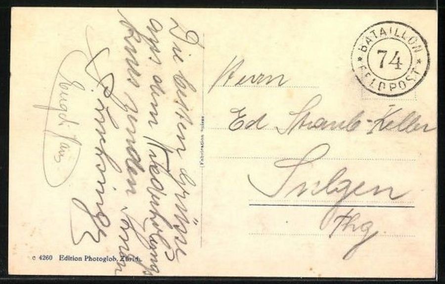 Cartoline postali: Ennetbühl, Feldpost BATAILLON 74 – Usato da Frauenfeld venduto da POML 1
