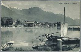 1921, LOCARNO, IL PORTO, BARCONE
