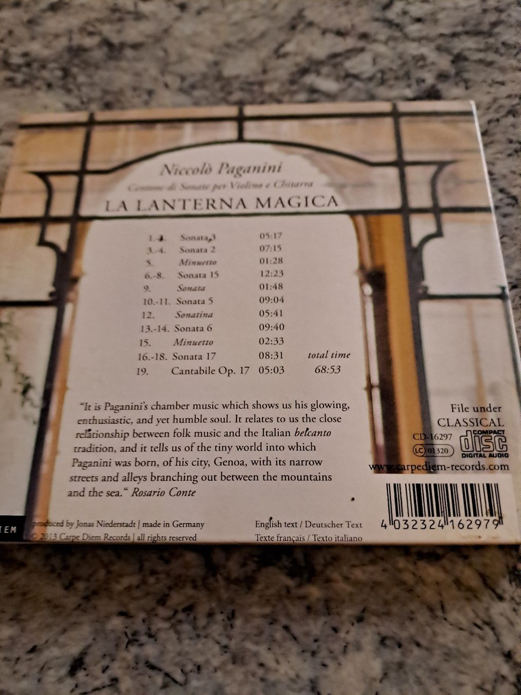 CDs: CD  PAGANINI "La Lanterna Magica" (Keiko Yamaguchi . . ) CAR – Gebraucht aus Uetendorf von Essiggurken 3