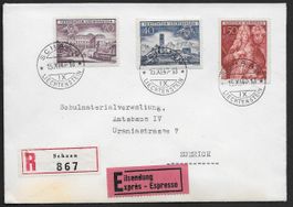 1949 FL R/Exp. FDC SCHAAN Nr. 228-230 hochwertig Top ab 1.-