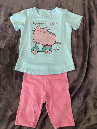 Ensemble Fille Pusheen T-shirt 128/122 Short Rose H&M 