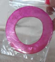 Magnifique grand anneau/pendentif en nacre rose fuchsia