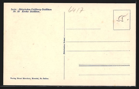 Cartoline postali: AK Stallikon, Blick zur Kirche – Usato da Berlin venduto da bartko-reher 1