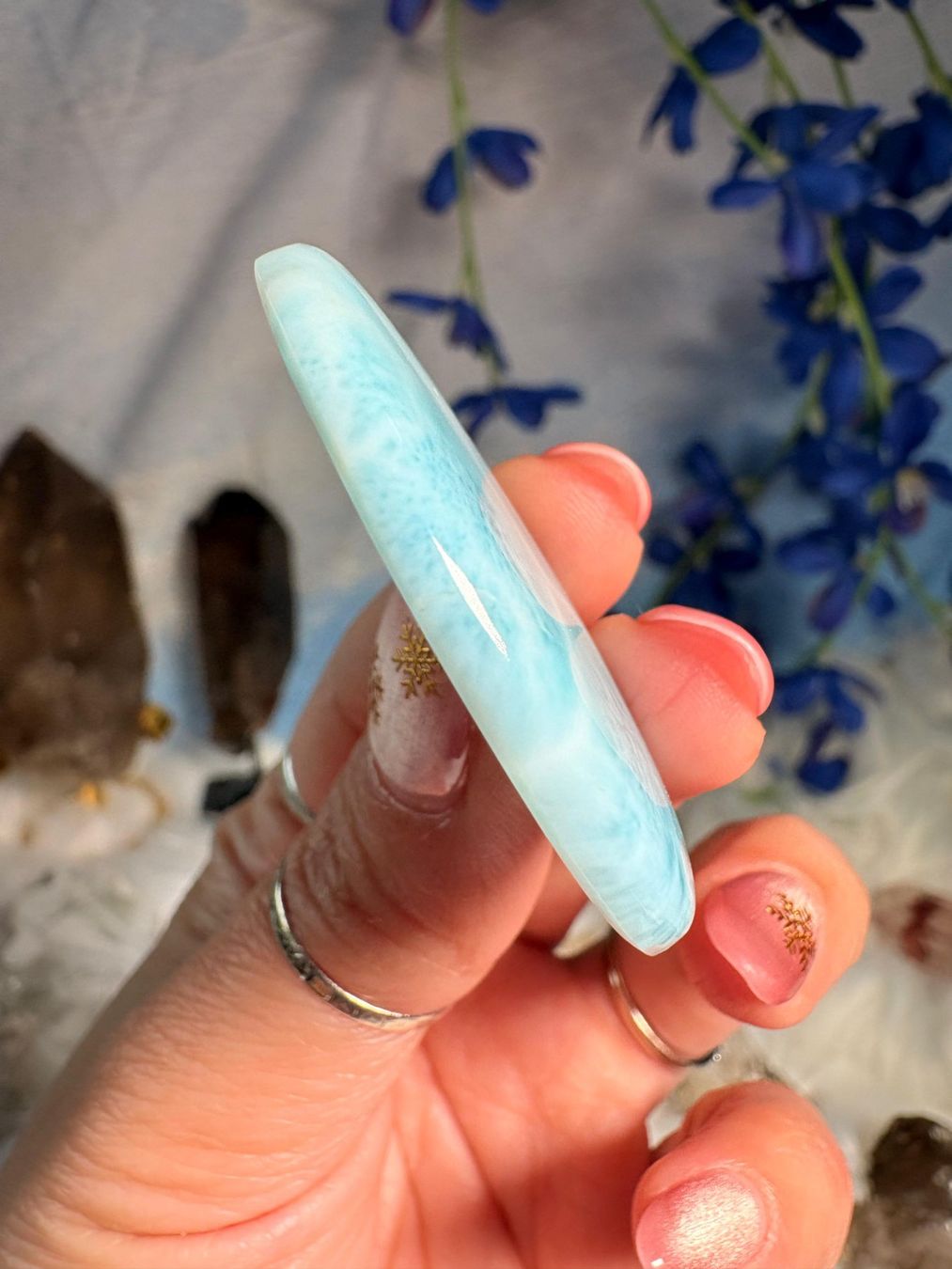 Minerali & Pietre curative: Larimar Cabochon – Nuovo (secondo la descrizione) da Neuheim venduto da m.hald 2