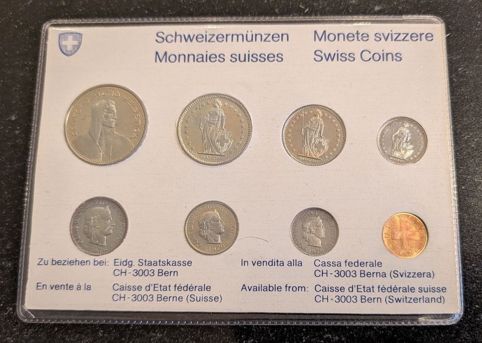 Tutti le monete: Münzsatz Schweiz 1976 stgl. – Nuovo (secondo la descrizione) da Arch venduto da coinsandmore 1