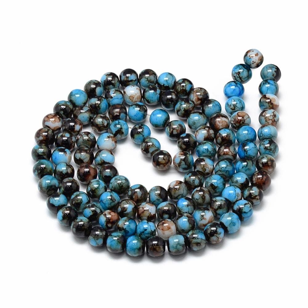 Perlen (unechte): Glasperlen Dodgerblue 6mm / 1 Strang ca. 145 Stk. – Neu und originalverpackt aus Stallikon von perlenliebe 2