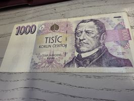 1000 Korun Tschechisch Banknote gute Zustand