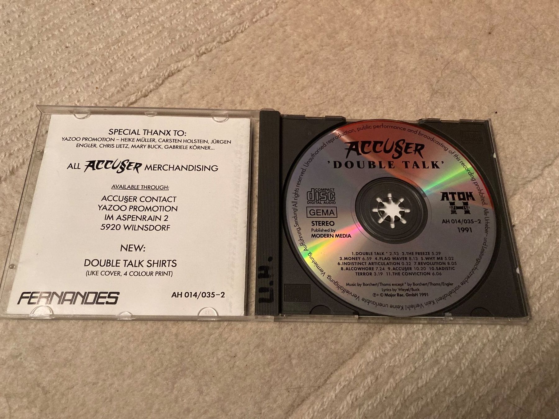 CDs: ACCUSER "Double Talk" CD ATOM 1991 Sehr rar! – Gebraucht aus Wagenhausen von Novafreund283 1
