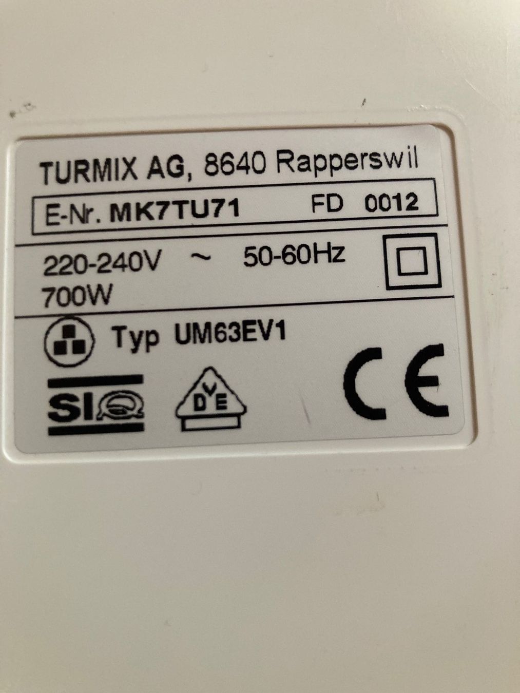 Turmix Elettrodomestici da cucina: Teigknetmaschine – Usato da Solothurn venduto da retepsch1 2