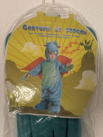 Süsses Drachenkostüm für Fasnacht, Gr. 92/98