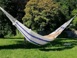 Soft Fisherman's Net Hammock for Home & Garden - Blue Bands