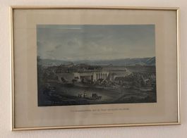 Lithographie Zürich - Stadtbild