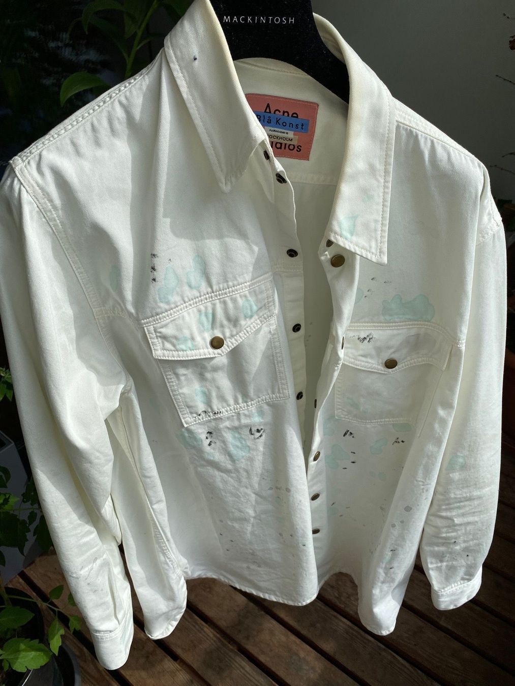 Giacche: Acne Studios Paint-Splattered Cotton Oversized Shirt – Usato da Winterthur venduto da ivan12891 6