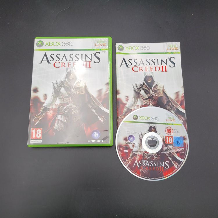 Jeu Assassin's Creed II Complet Sur Xbox 360 - Version Française, En Très Bon état (boîte, Notice Incluses)