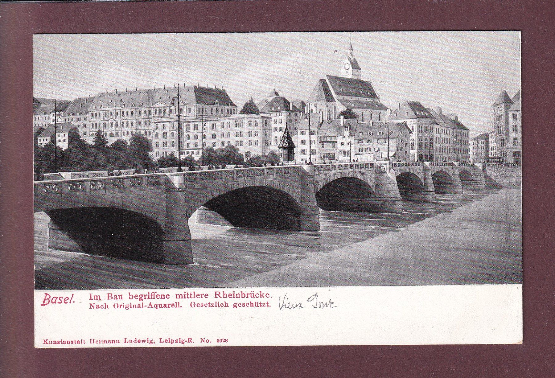 Ansichtskarten: BASEL - Mittlere Rheinbrücke – Gebraucht aus Pully von nicecards