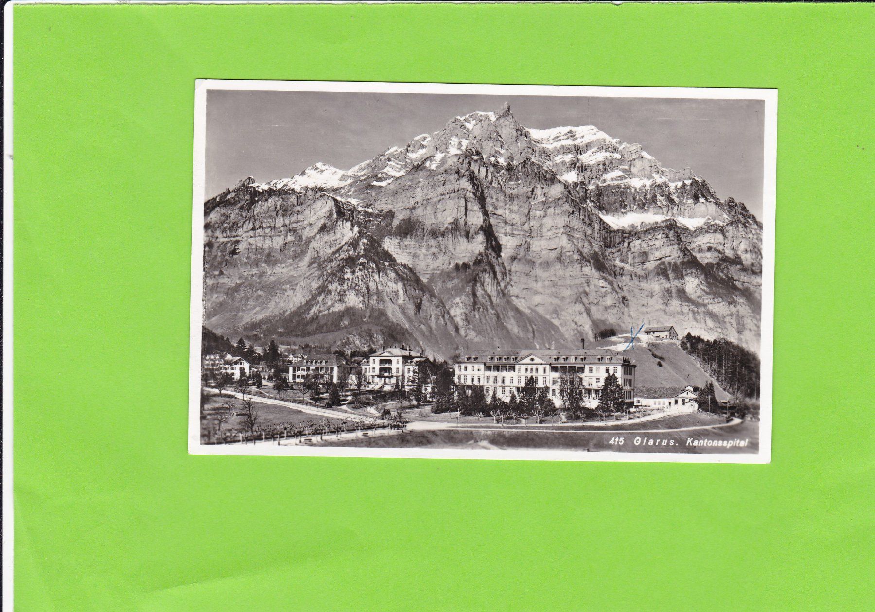 Ansichtskarten: Glarus-Kantonsspital – Gebraucht aus St. Peterzell von neckertal