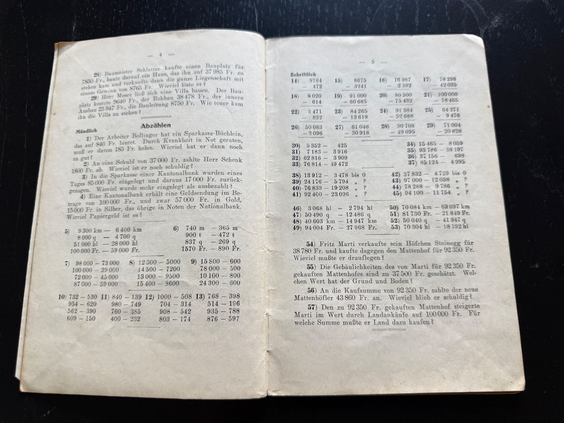 Libri: Rechenbuch V. Schuljahr Schweizer Volkschulen 1925 – Usato da Erstfeld venduto da Uhu1980 2