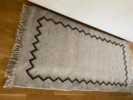 Berber Teppich Aethiopien  schwarz braunes Muster 210 x 100
