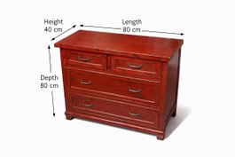 Rote Kommode, Vintage Look, Massivholz, Top Zustand! 54