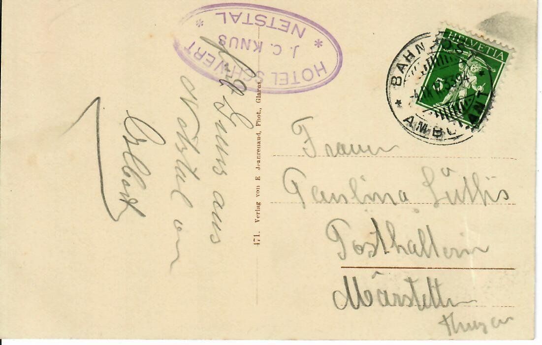 Cartoline postali: Netstal Loentschwerk 1917 – Usato da Hochdorf venduto da Ziegel-16 1