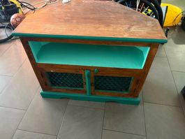 Rustikales Eckmöbel/TV-Möbel aus Holz, Vintage Look