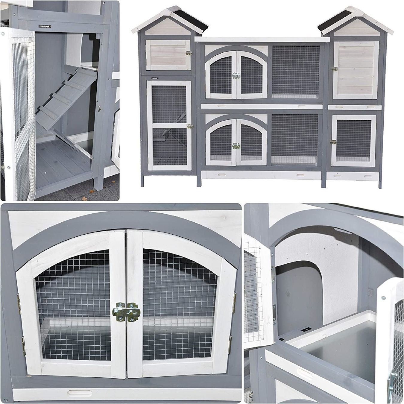 Gabbie, trasporto & Sicurezza: nanook Hasenstall Castle XXL grau – Nuovo e nell'imballaggio originale da Bottighofen venduto da zaap 6