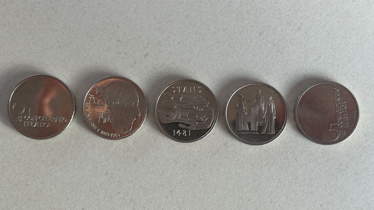 Tutti le monete: 5x5 Franken Gedenkmünzen – Nuovo (secondo la descrizione) da Hünenberg See venduto da Schulers