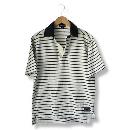 GANT Polo marinière rayé blanc/marine, taille M
