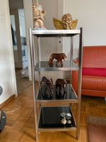 Modernes Regal mit Glasboeden, Chromgestell, Top Zustand!