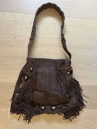 Sac en daim à franges 