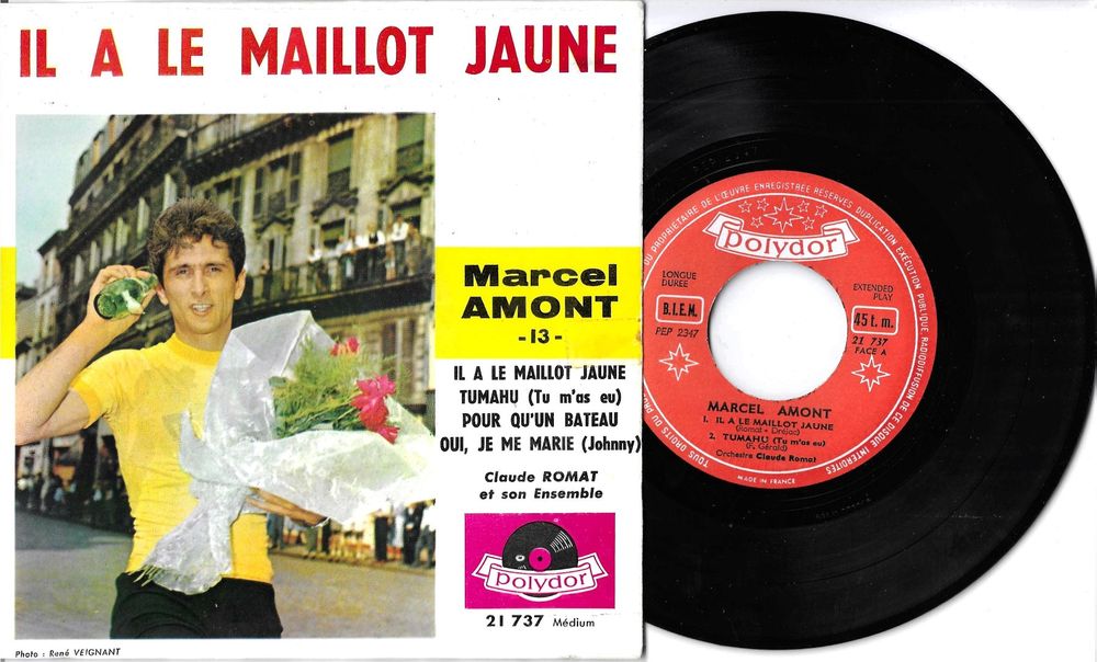 RARE! VINTAGE MAILLOT publicitaire )) MIKO MAILLOT JAUNE tour de France