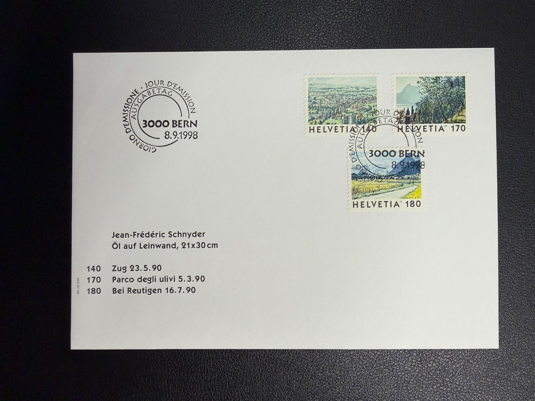 Tous les timbres: CH Dauermarken Bilder der Schweiz 1998 FDC – D'occasion à oberrüti par jeanmei