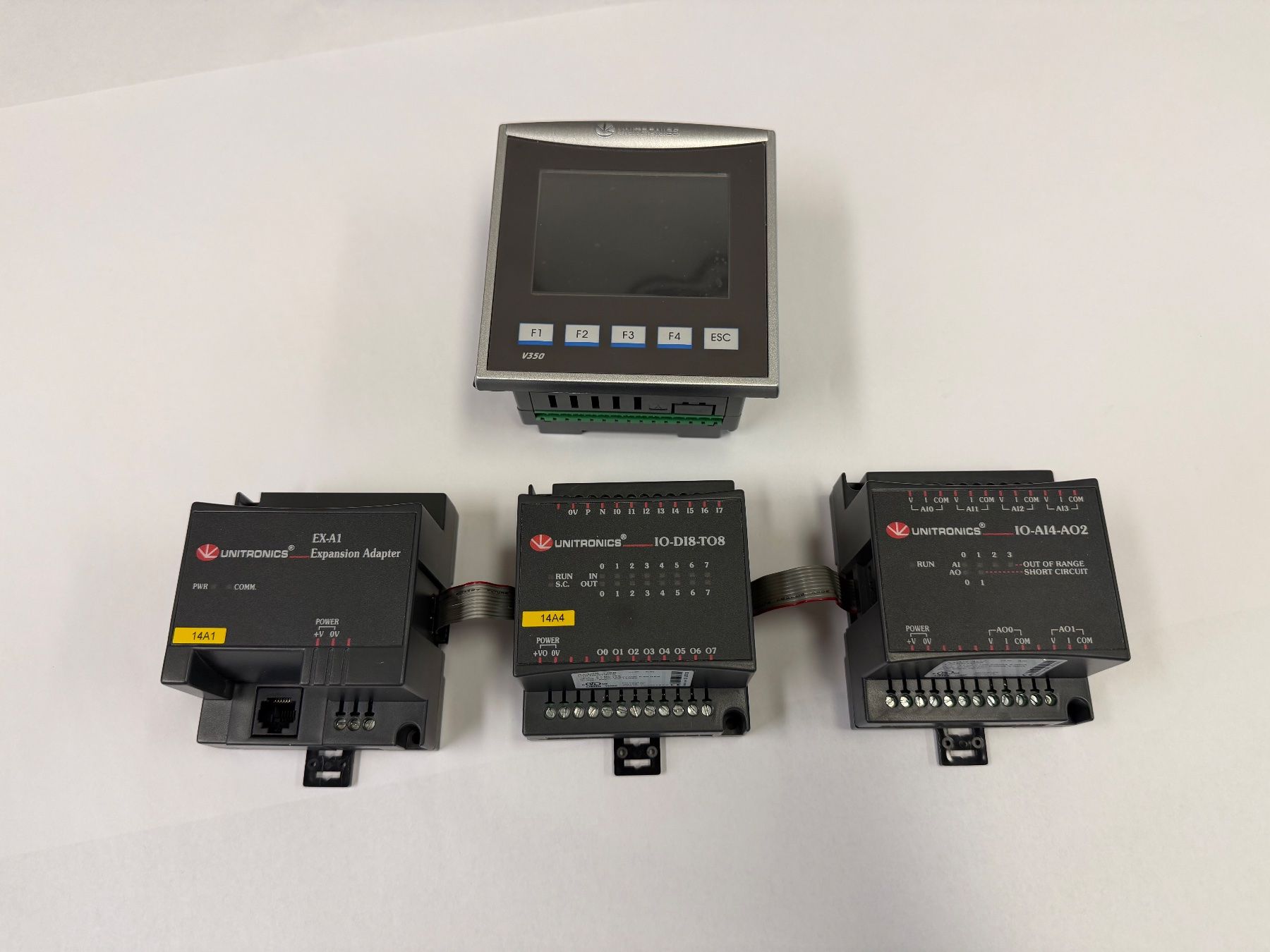 Sistema di controllo: Unitronics Panel, EX-A1, IO-DI8-TO8, IO-AI4-AO2 Module – Usato da Dintikon venduto da Baddaru