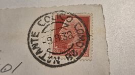 1938 Schiffstempel COMO 28 NATANTE auf Ansichtskarte Villa C