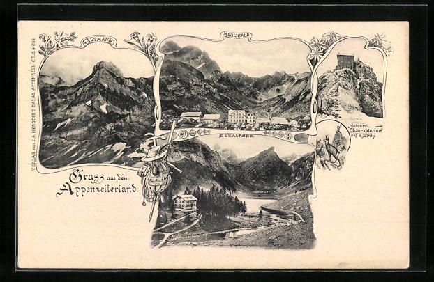 Cartoline postali: Meglisalp, Ortsansicht, Altmann, Observa – Usato da Berlin venduto da bartko-reher