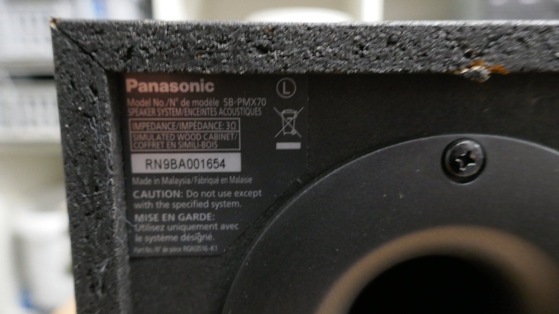 Panasonic Haut-parleurs: Panasonic SB-PMX70 Lautsprecher – D'occasion à Wenslingen par FairlightCMI 2