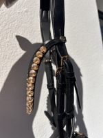 Englisch-kombinierter Zaum(schwarz)mit Goldelementen
