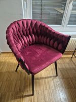 Red velvet arm chair