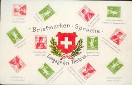 Schweiz  CH -  Briefmarken-Sprache - Karte