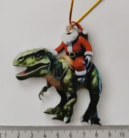 Weihnachtsmann auf Dinosaurier - Weihnachtsschmuck(neu/OVP)