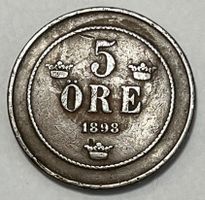 5 Öre - König Oscar II - Schweden - 1898